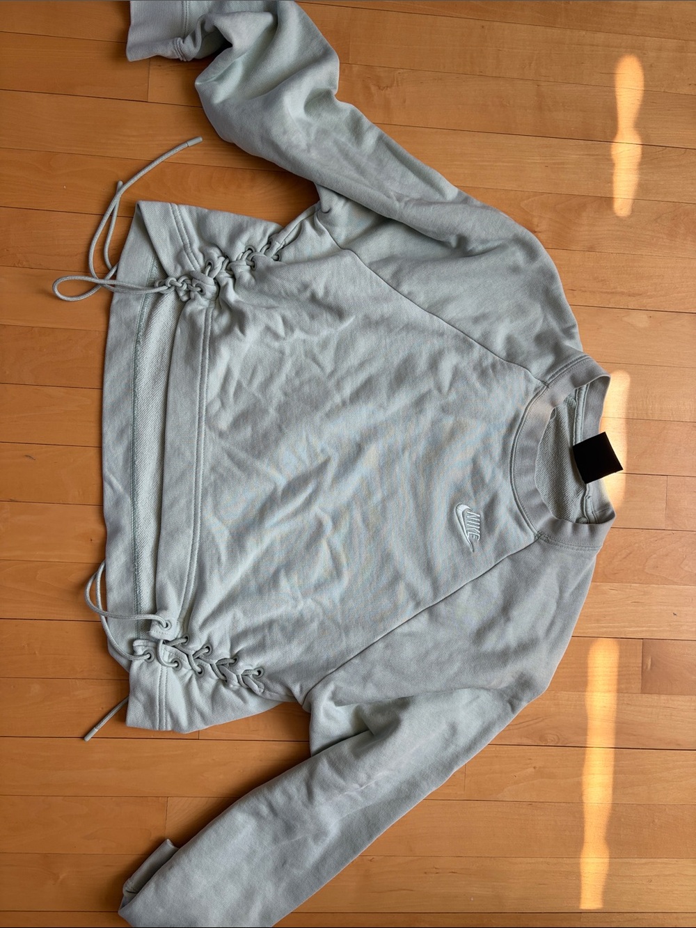 Nike Light mint Lace-Up Waist Crew Sweatshirt